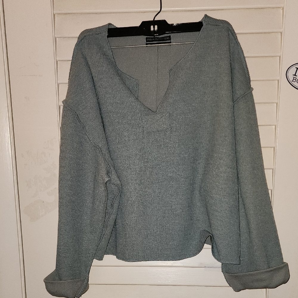 Urban Outfitters Ribbed Gray Knit Top